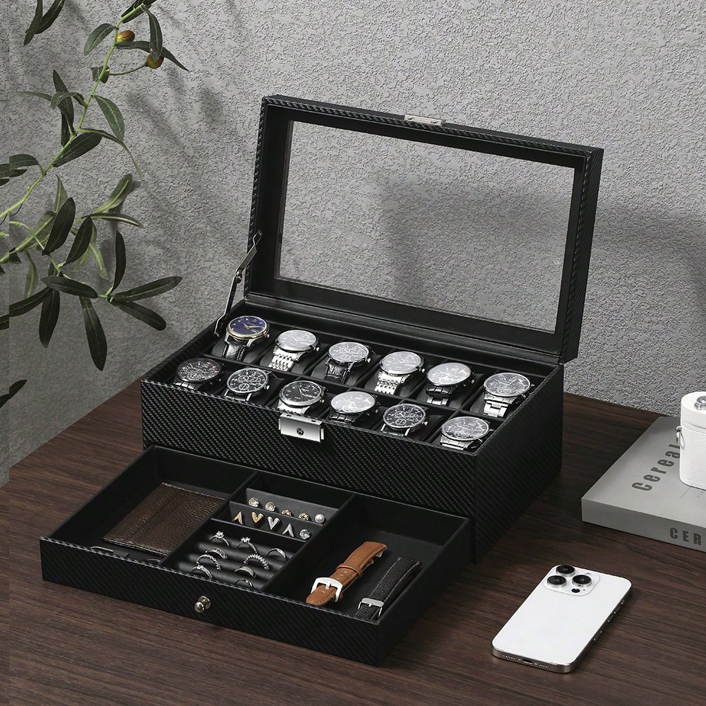 Luxury Watch Tier - Кожаный футляр для часов на 12